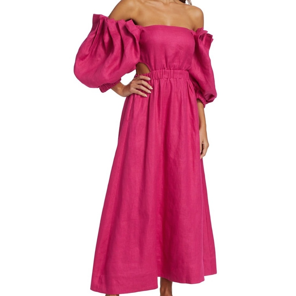 Sovere noble linen off the shoulder dress